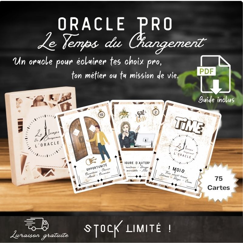 Oracle Le Temps du Changement – jeu de cartes divinatoires avec livret PDF inclus
