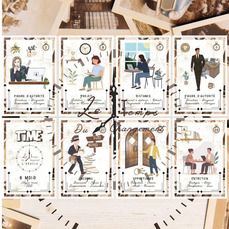 Oracle Le Temps du Changement – jeu de cartes divinatoires avec livret PDF inclus
